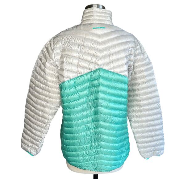 MAMMUT Teal Gray Two Tone Broad Peak Light IN Puffer Jacket Pertex Women's XL - Picture 3 of 6